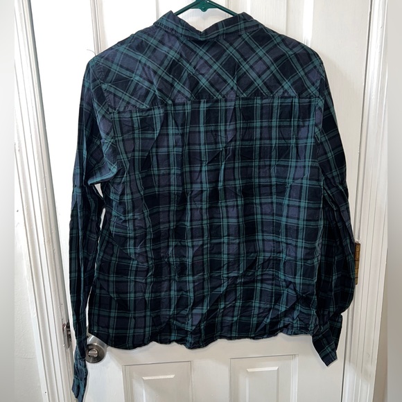 J. Crew Club-Collar Perfect Button Down Shirt in Black Watch Plaid - Picture 2 of 6